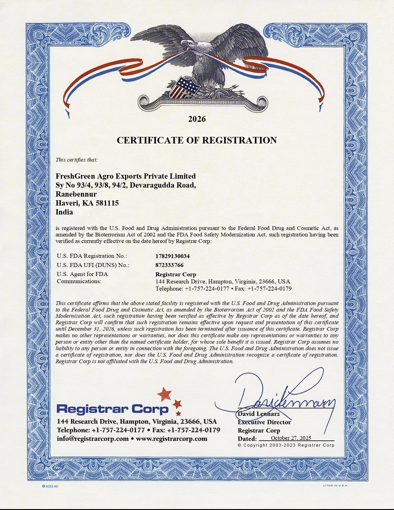 FDA Registered